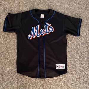 Majestic Mets Black Jersey Nameless